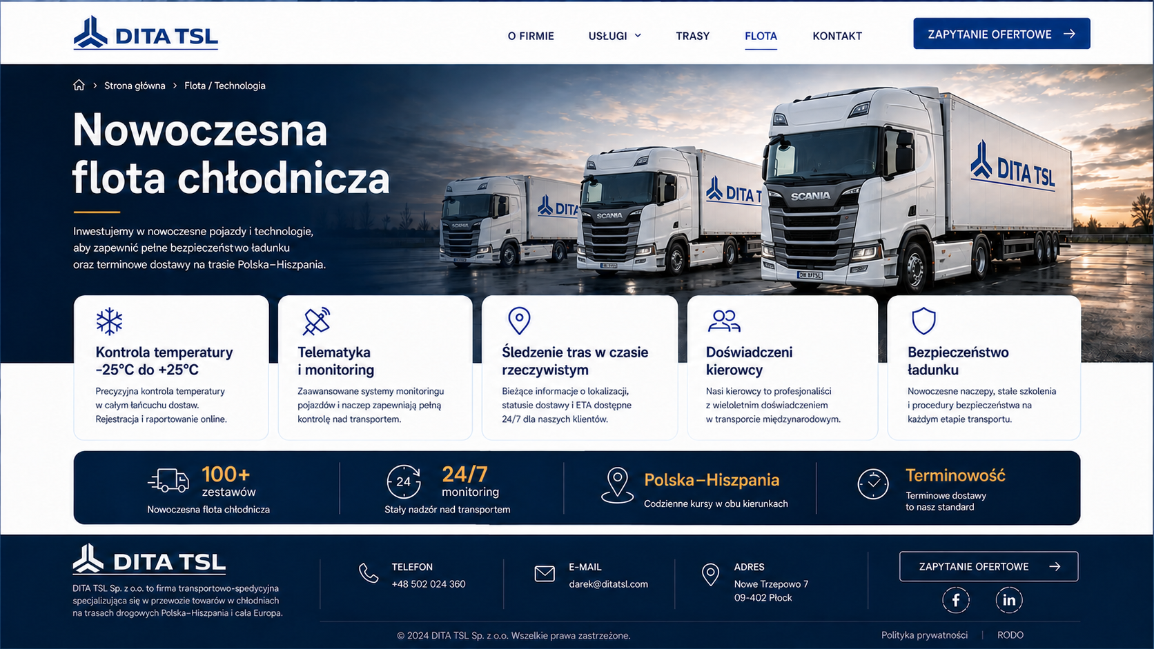 Flota najnowszych Scanii serii S DITA TSL